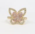 Vintage Lovely 10K Two Tone Gold Butterfly Ring.