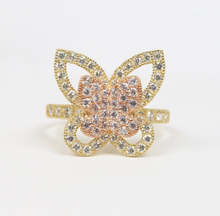 Load image into Gallery viewer, Vintage Lovely 10K Two Tone Gold Butterfly Ring.
