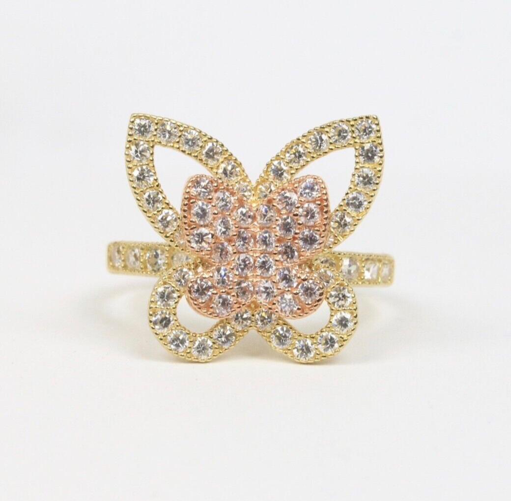 Vintage Lovely 10K Two Tone Gold Butterfly Ring.