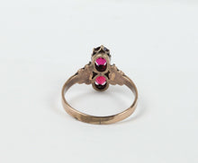 Load image into Gallery viewer, Rare Beautiful Victorian Ruby Seed Pearl 9K Rose Gold Ring
