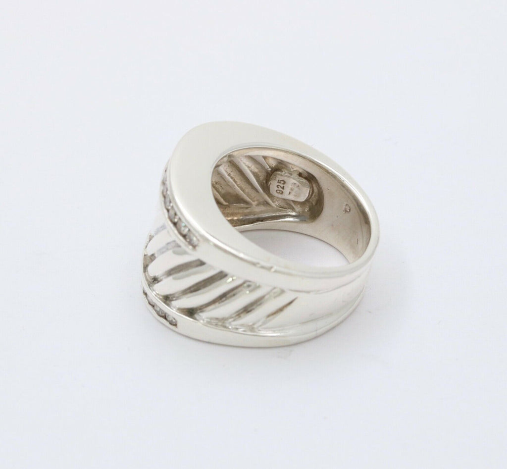 Classic David Yurman Sterling Silver Diamond Ring Band