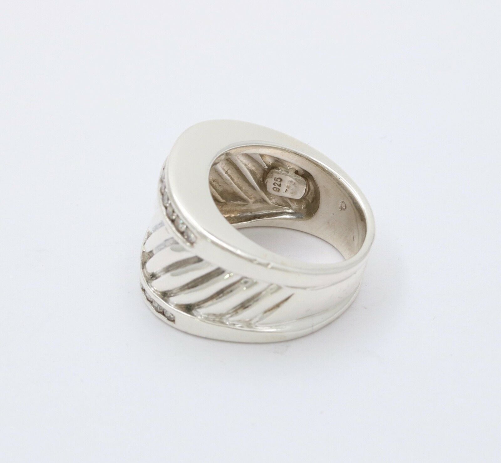 Classic David Yurman Sterling Silver Diamond Ring Band