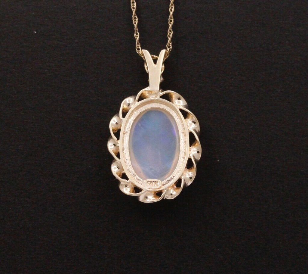 Vintage Translucent Opal 14K Yellow Gold Pendant