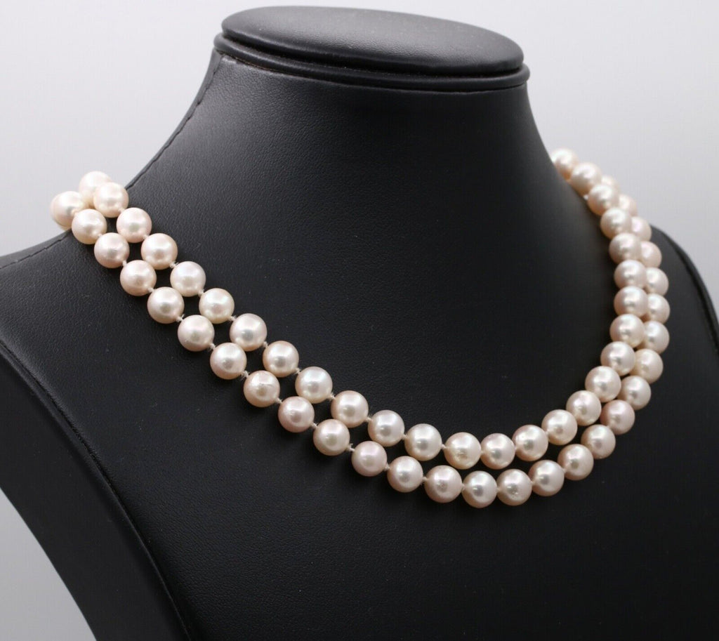 Vintage Akoya Pearl 14K Yellow Gold Hallmarked Necklace