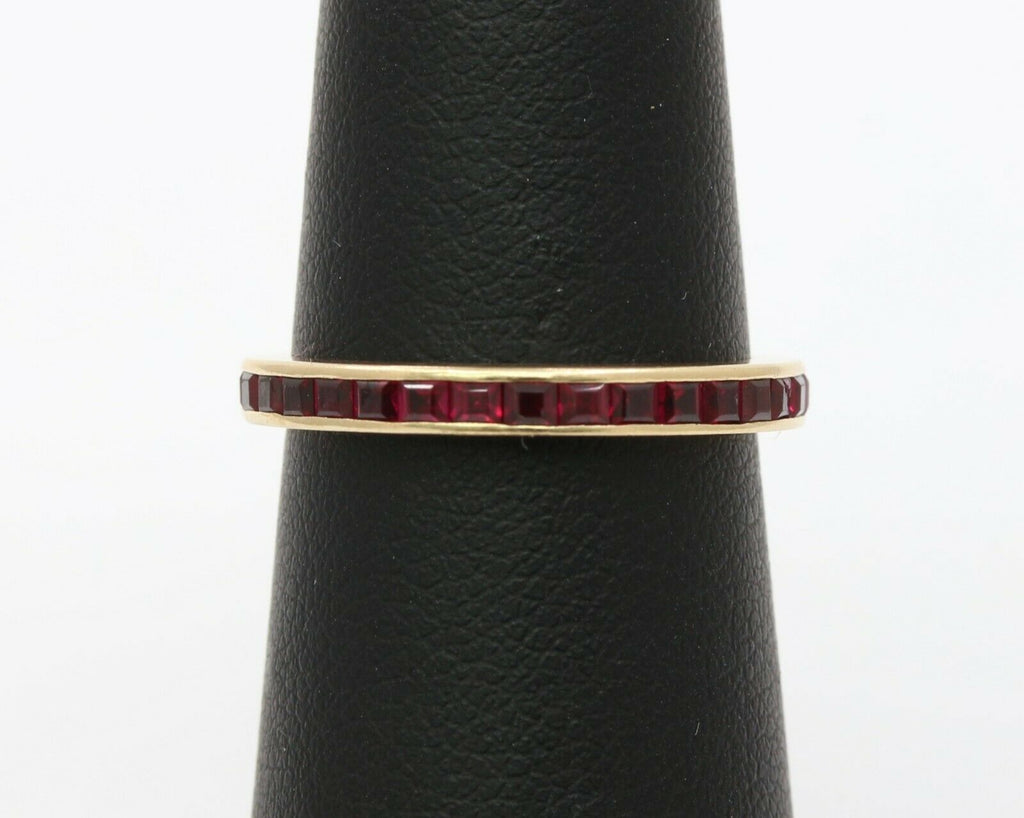 Vintage 14K Yellow Gold Ruby Eternity Band