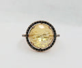 Vintage 14K Rose Gold Rose Citrine Sapphire Ring