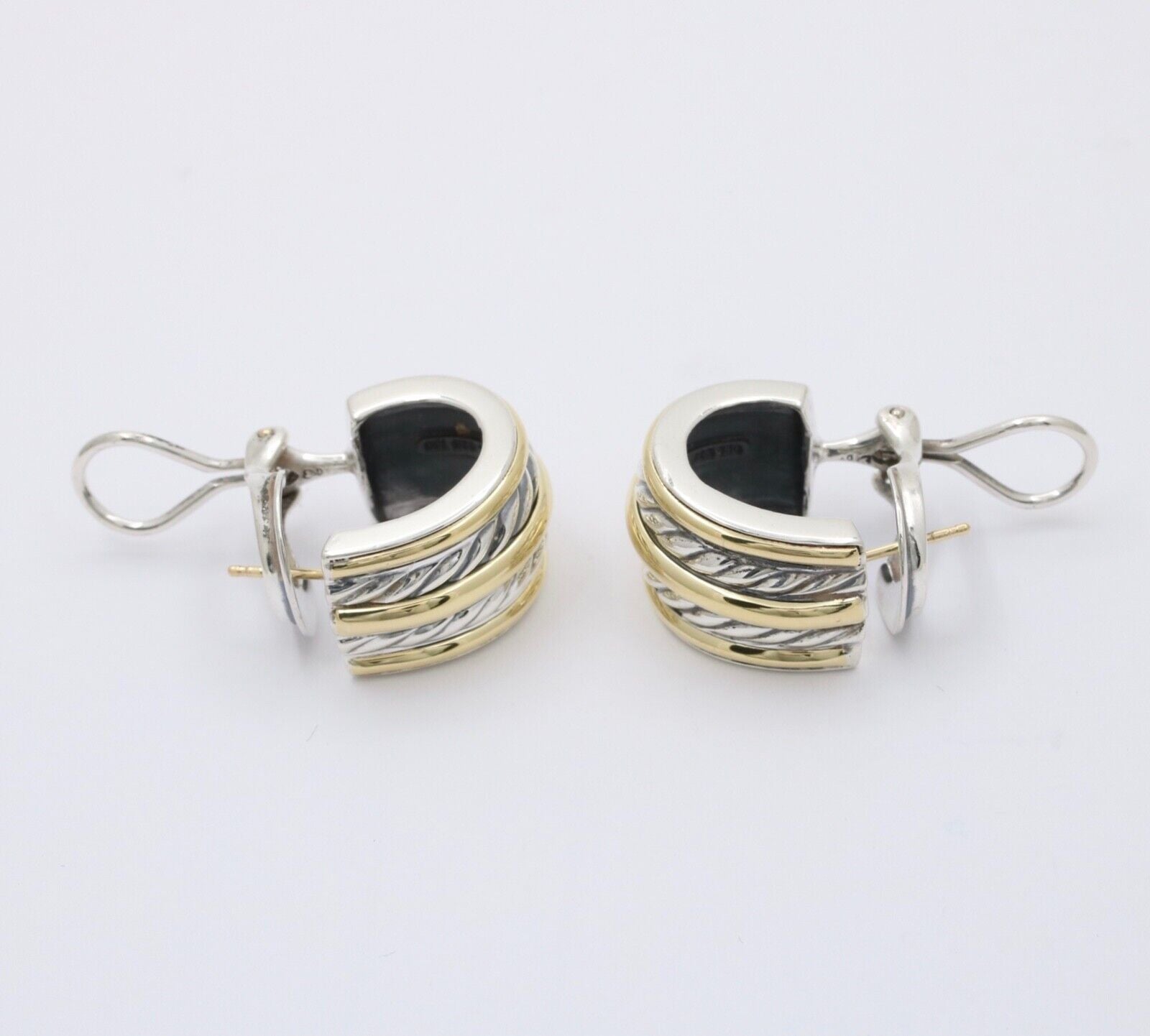David Yurman Double Cable 750 925 French Back Earrings