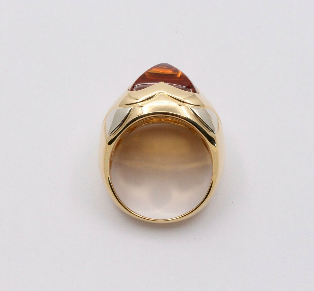 Vintage BVLGARI Gold 18k Yellow Gold Pyramid Citrine Ring