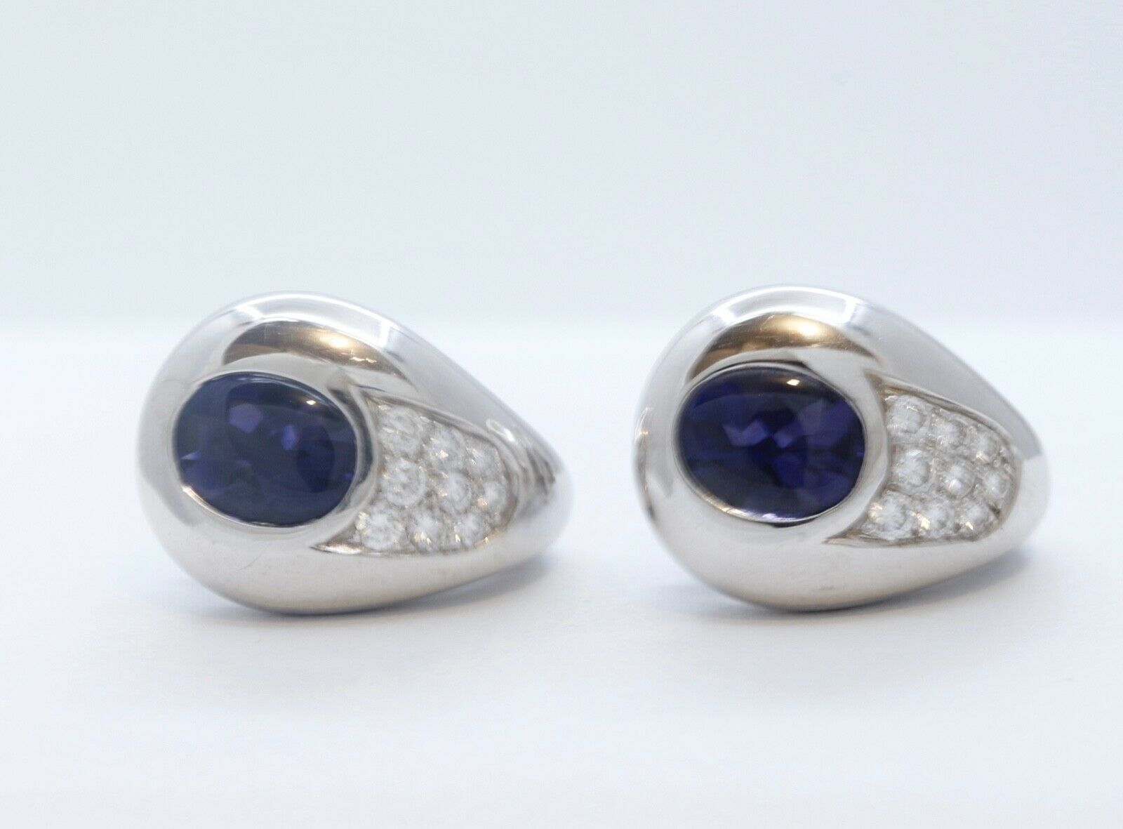 Mauboussin Vintage 18K White Gold Amethyst Diamonds Earrings