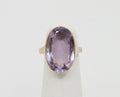 Vintage 9K Yellow Gold Rose De France Amethyst Solitaire Ring