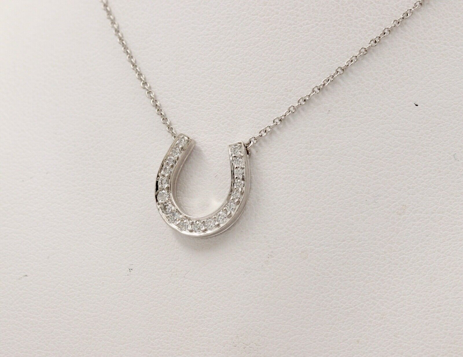 Classic Tiffany & Co HorseShoes Diamond Platinum Pendant, Necklace.