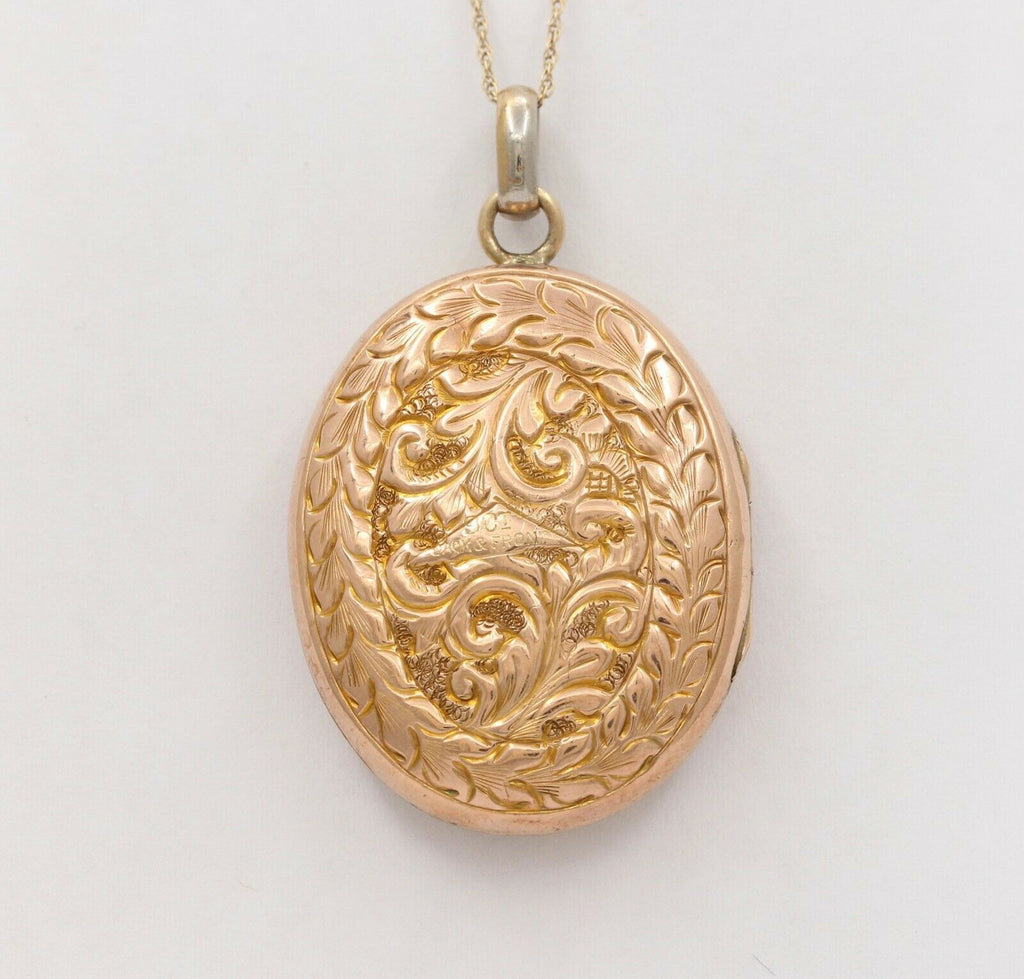 Victorian 10K Yellow Gold Diamond Memorial Locket