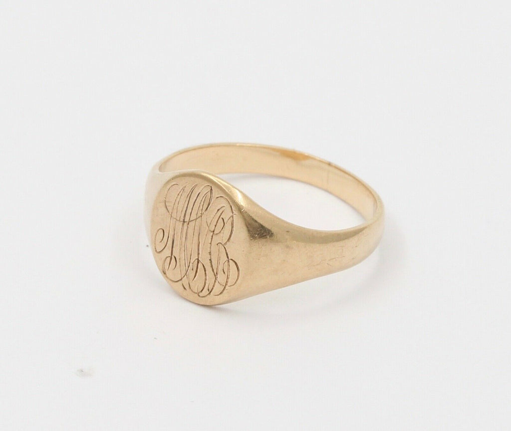 Antique Otsby & Barton Signet 10K Engraved Ring
