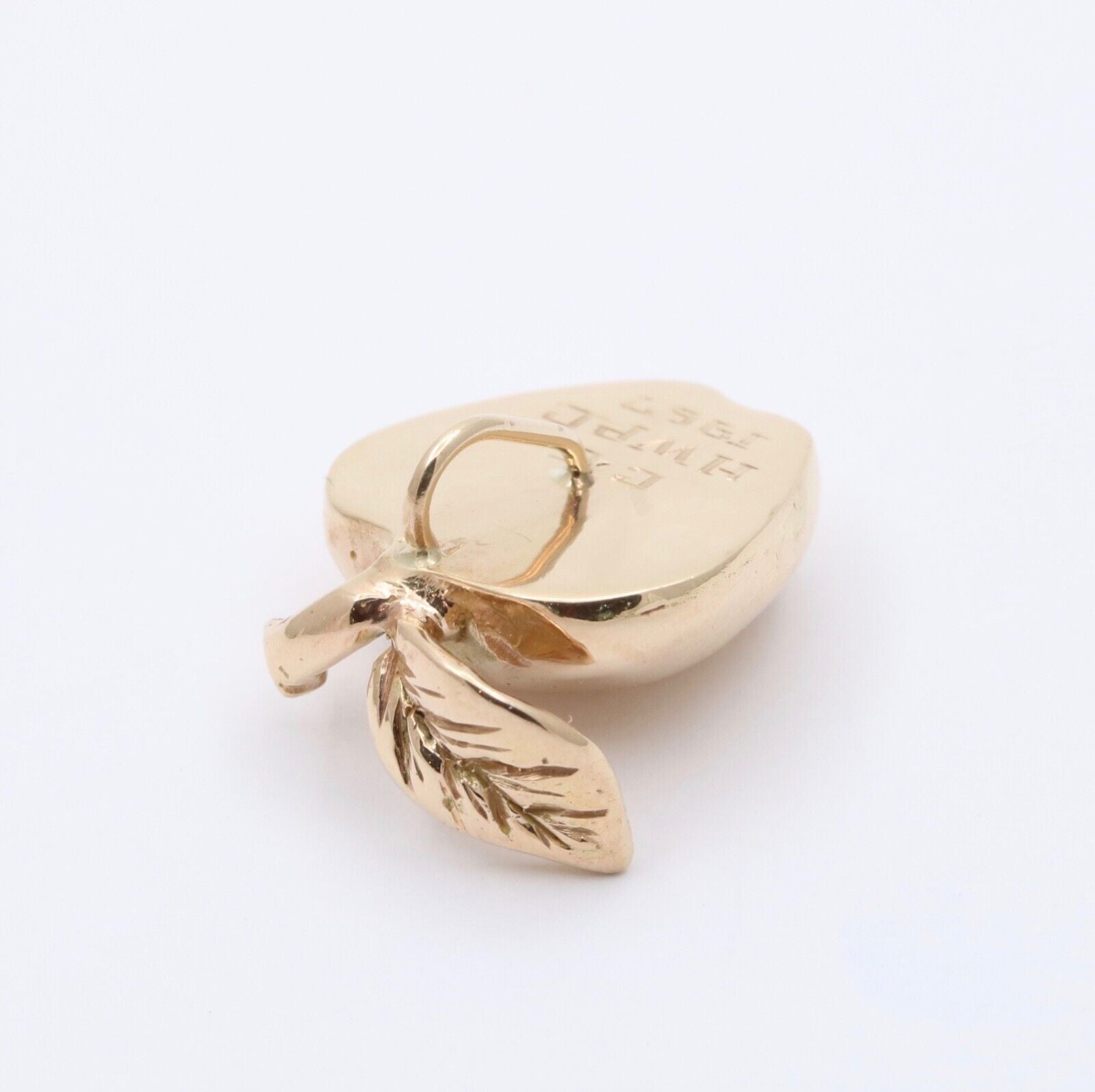 Vintage 14K Yellow Gold Big Apple Charm Pendant