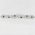 Vintage 18K White Gold Diamond Sapphire Bar Pin