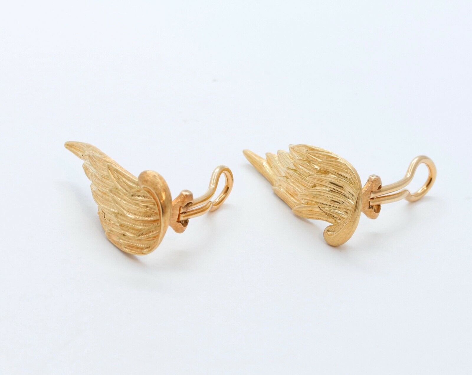 Vintage Buccellati Wing Earrings 18K Yellow Gold