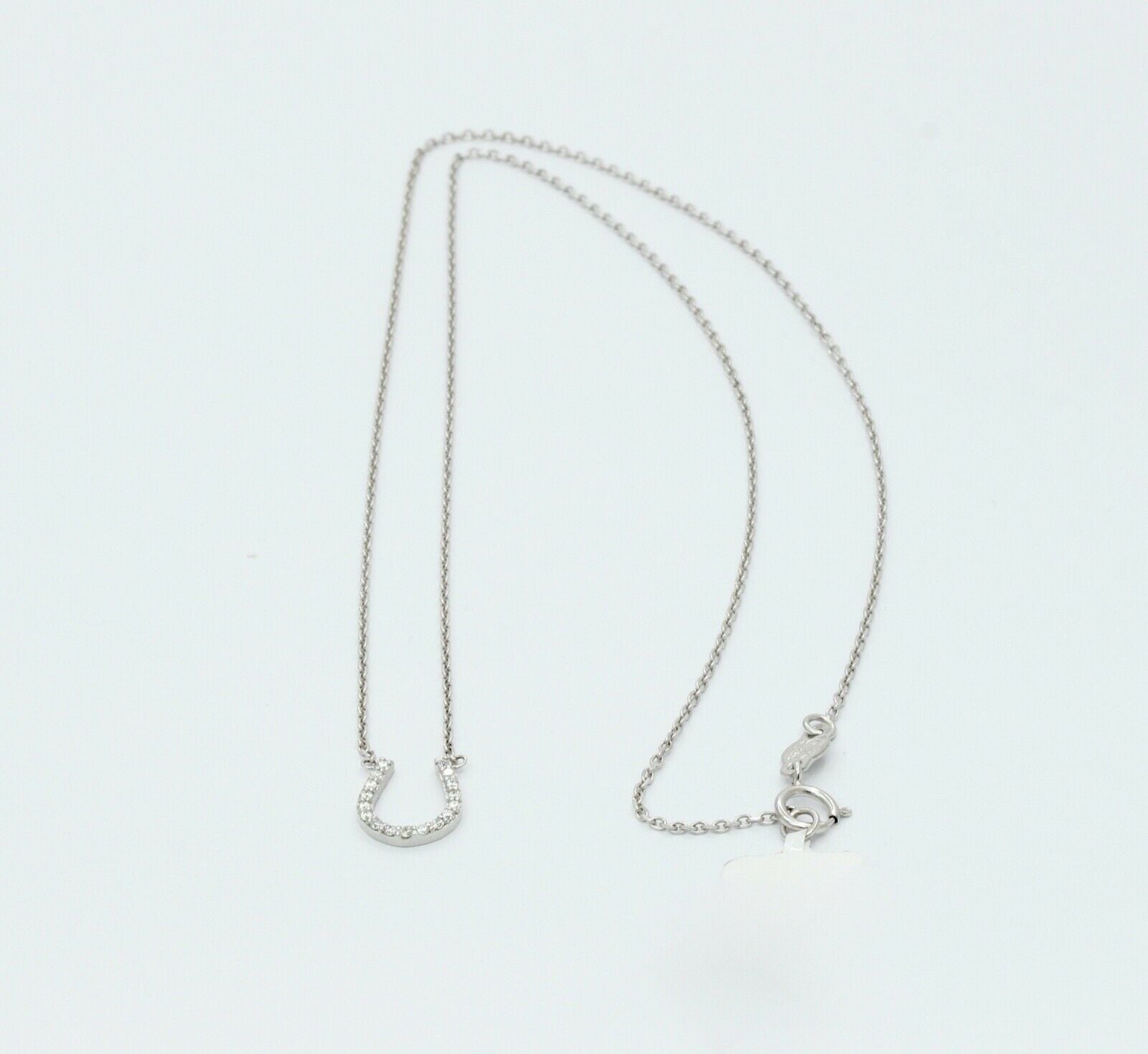 Lucky Horseshoe 18K White Gold Diamonds Necklace Pendant