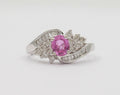 Vintage Pink Sapphire Diamonds Cocktail Ring