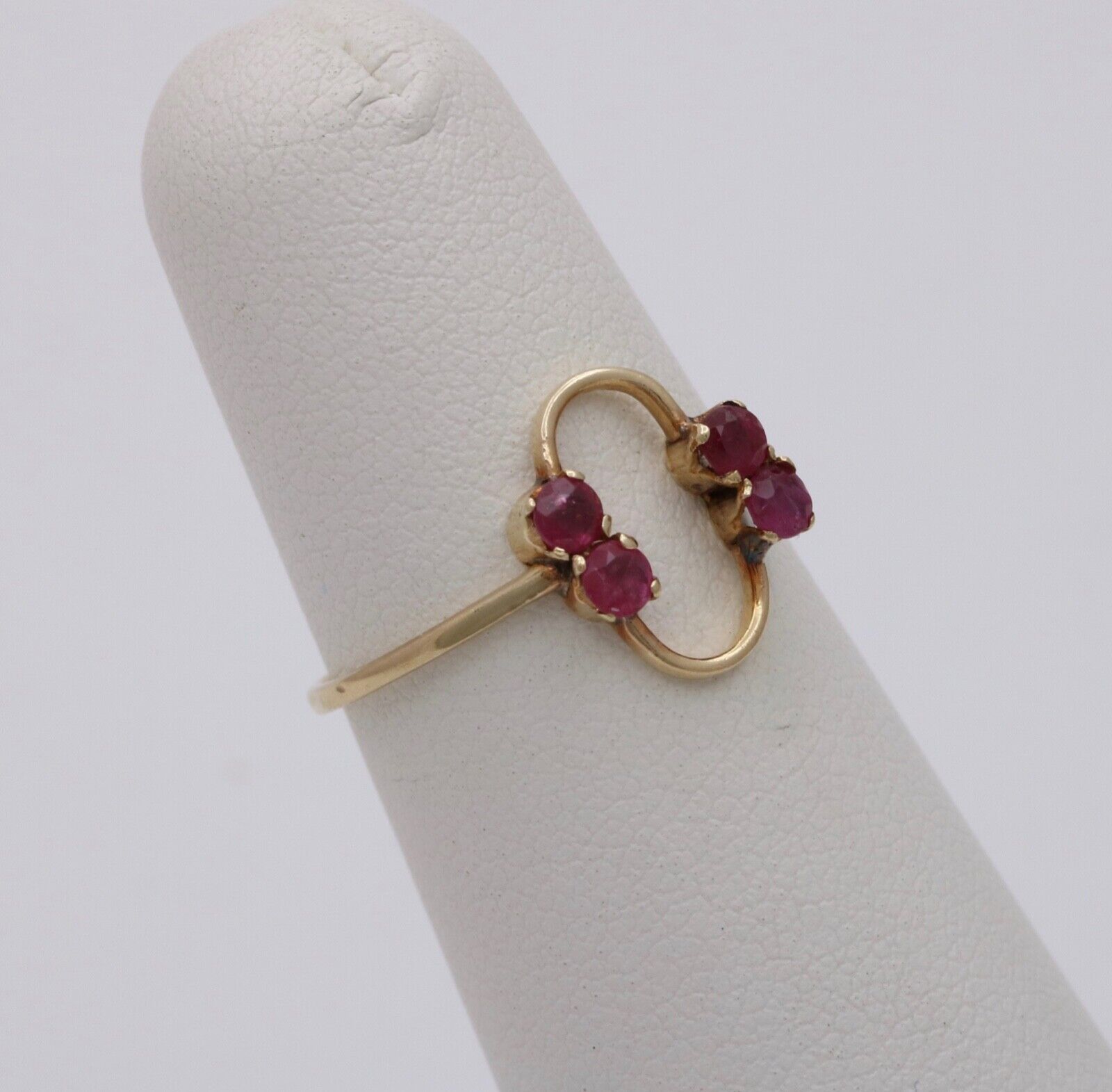 Vintage Ruby 14K Yellow Gold Ring Band, Stacking Ring