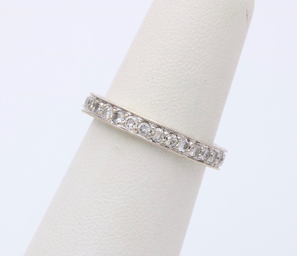 Vintage Diamonds 18K White Gold Eternity Band Ring