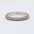 Art Deco Flower Blossom 18K White Gold Wedding Band Ring
