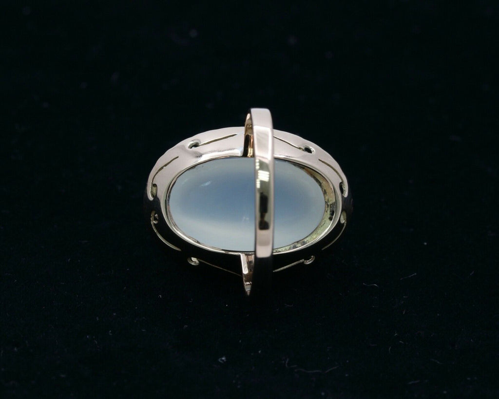 Vintage Ladies Large Cabochon Moonstone 14K Yellow Gold Ring