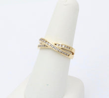 Load image into Gallery viewer, Vintage Crossover Diamonds 14K Yellow Gold Ring
