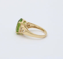 Load image into Gallery viewer, Classic 14K Yellow Gold Peridot Diamond Ring Engagement Ring Band
