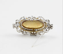 Load image into Gallery viewer, Vintage 18K Yellow Gold Italian Floral Enamel Diamond Pendant Brooch
