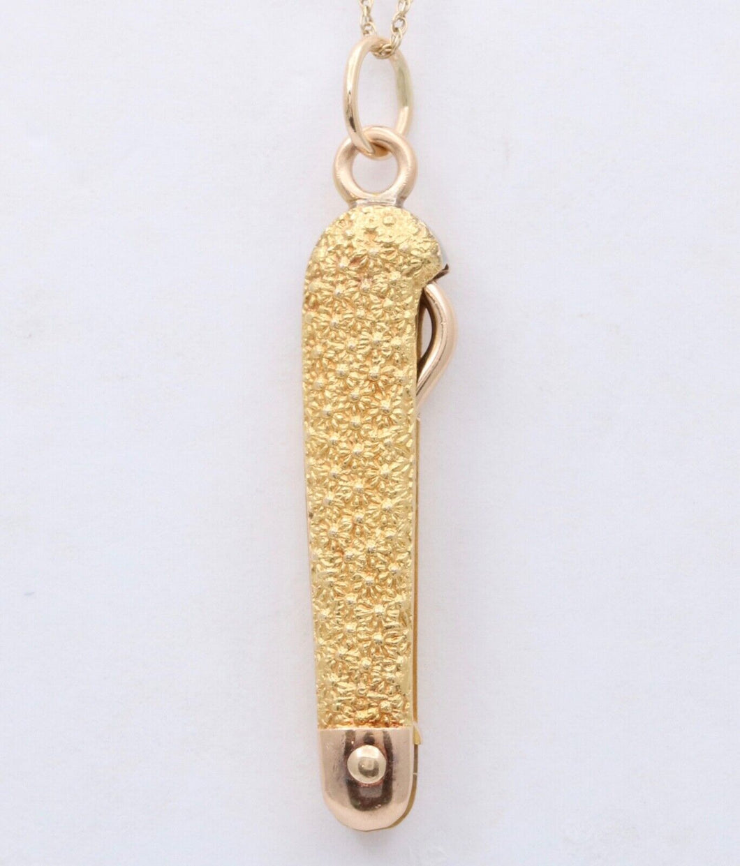 Victorian 14K Yellow Gold Watch Button Hook Tool FOB Pendant