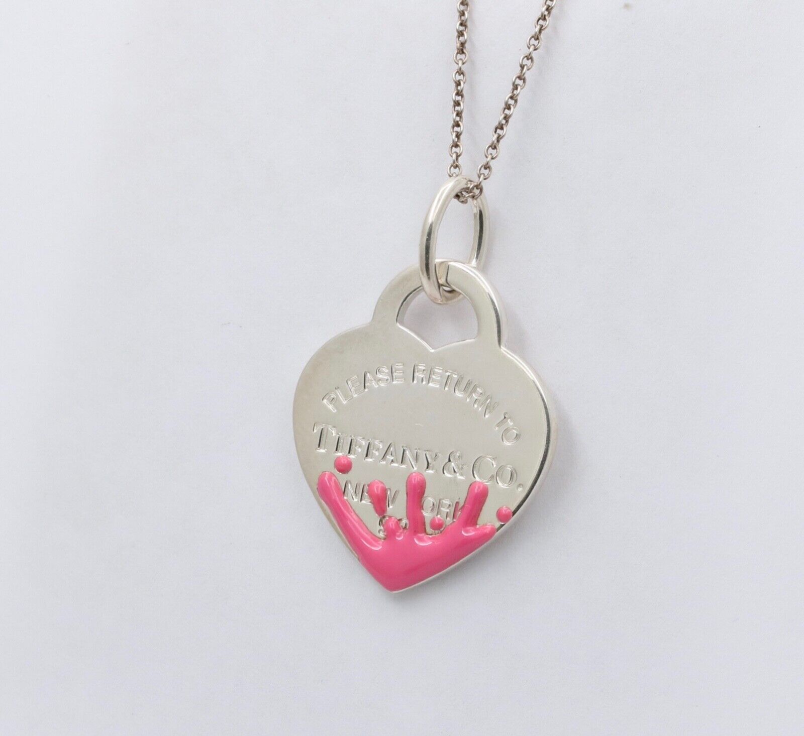 Tiffany & Co Sterling Silver Enamel Return To Tiffany Color Splash Heart Charm