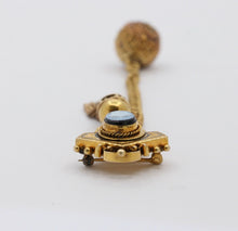 Load image into Gallery viewer, Victorian 14K Yellow Gold Enamel Clock Brooch pin
