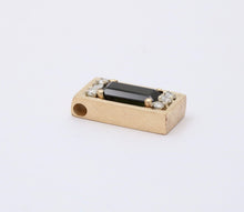 Load image into Gallery viewer, Vintage 14K Yellow Gold Tourmaline And Diamond 13.6 Grams Rectangle Pendant, Nec
