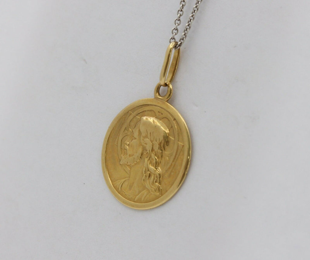 Vintage 18K Yellow Gold Jesus Pendant