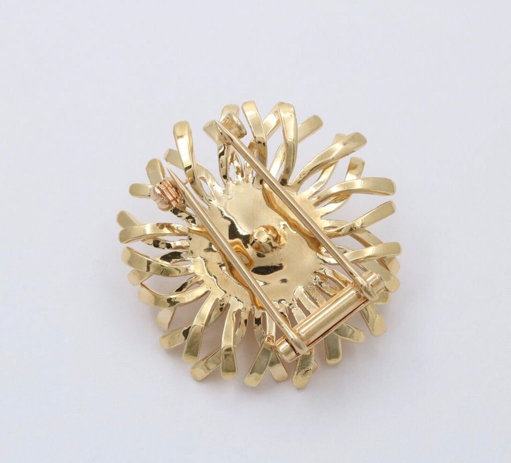 Vintage Tiffany and Co. 14K Yellow Gold Flower Brooch