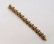 Load image into Gallery viewer, Vintage La Triomphe Diamonds Tourmaline Citrine 14K Yellow Gold Bracelet
