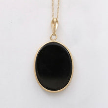 Load image into Gallery viewer, Vintage 14K Yellow Gold Blue Agate Cameo Woman’s Portrait Pendant
