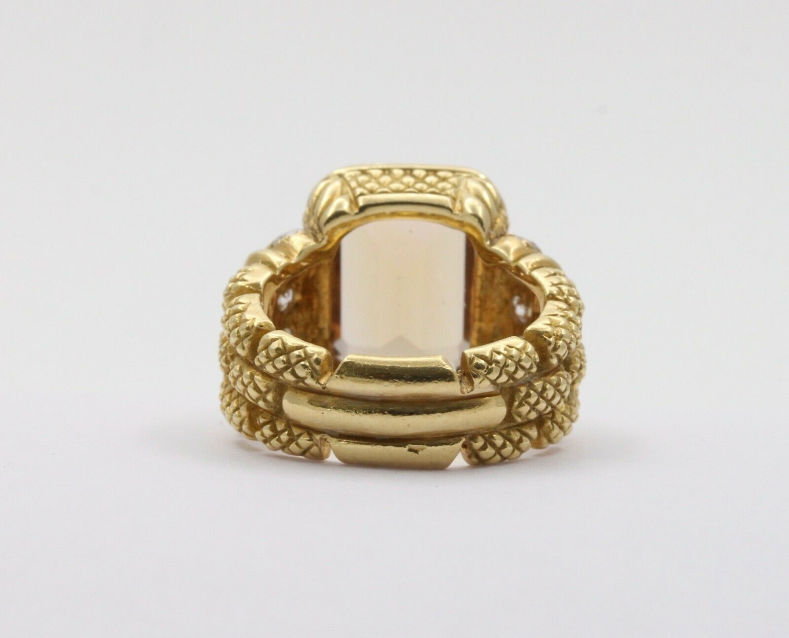 Vintage 18K Yellow Gold Judith Ripka Citrine Diamond Ring