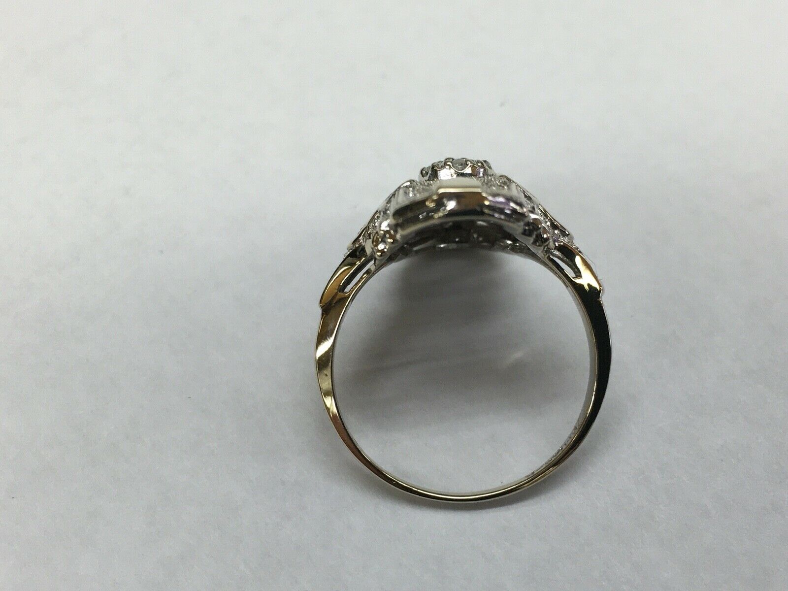 Art Deco Diamond 14K White Gold Reproduction Style Ring
