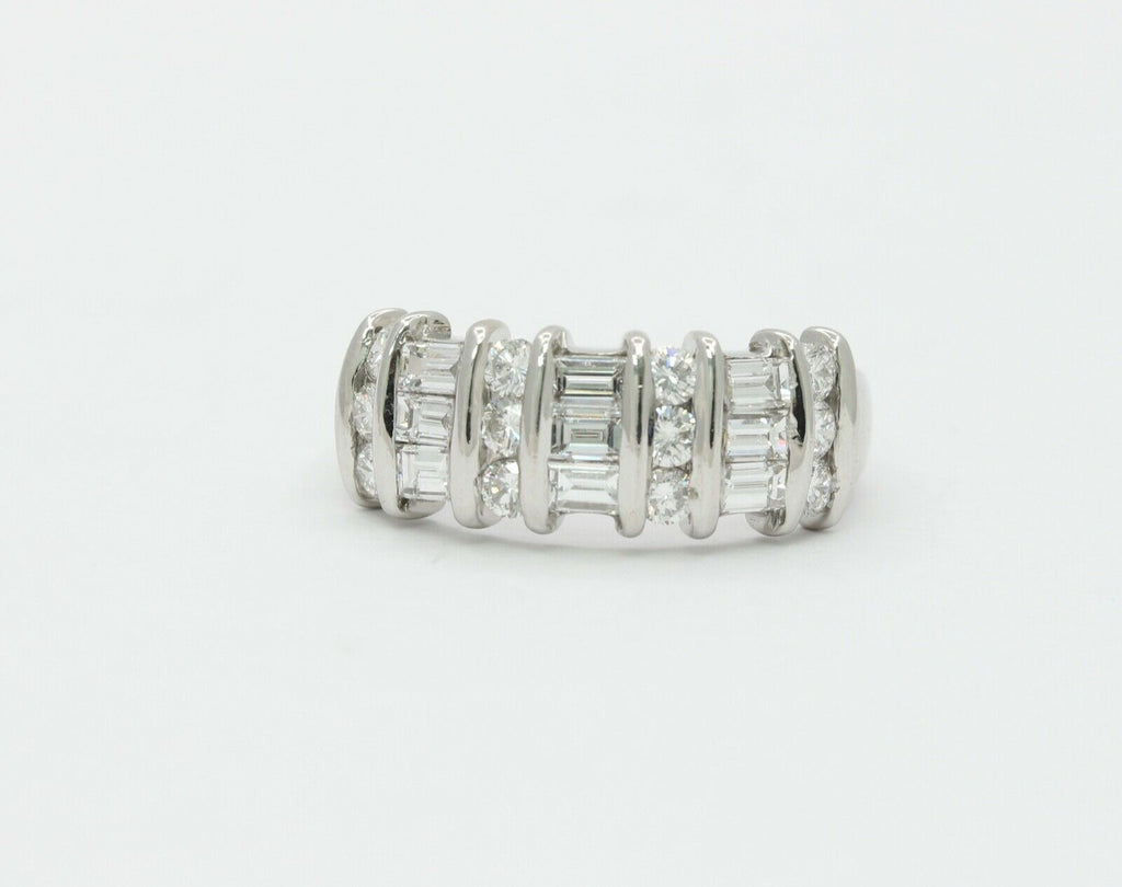 Vintage Ladies Platinum Diamonds Anniversary Wedding Band