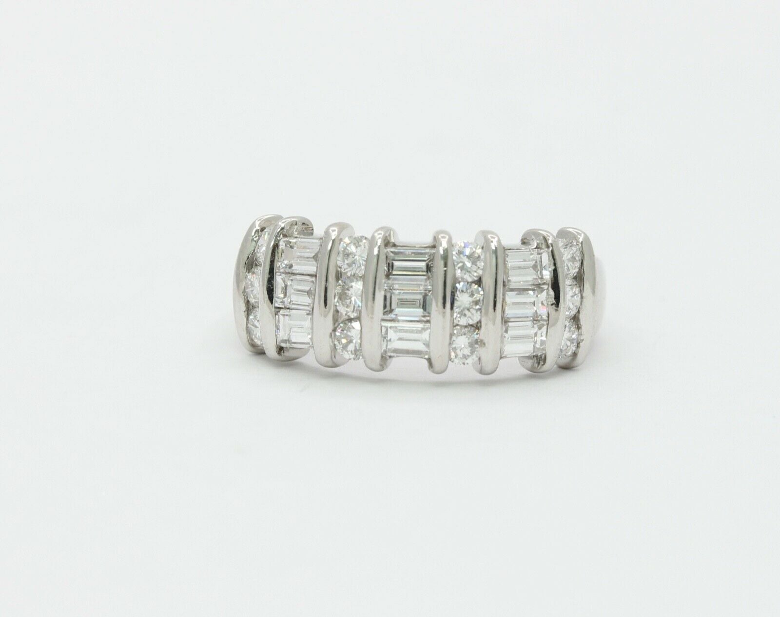 Vintage Ladies Platinum Diamonds Anniversary Wedding Band