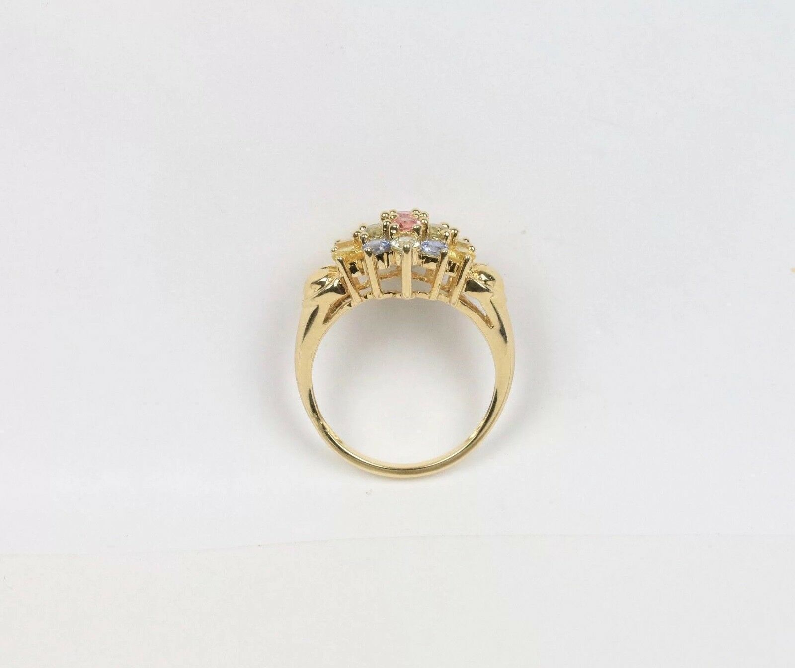 Vintage 14K Yellow Gold Multi-Colored Sapphire Ring