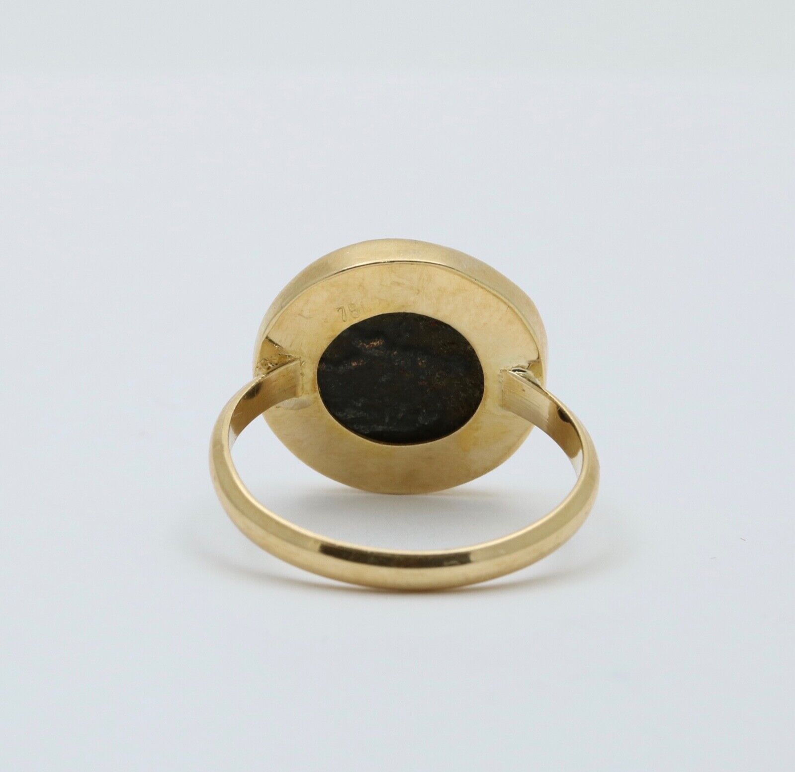 Vintage 18K Yellow Gold Ancient Coin Ring.