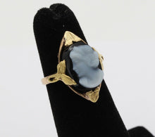 Load image into Gallery viewer, Art Nouveau Cameo Onyx 14K Yellow Gold Ring
