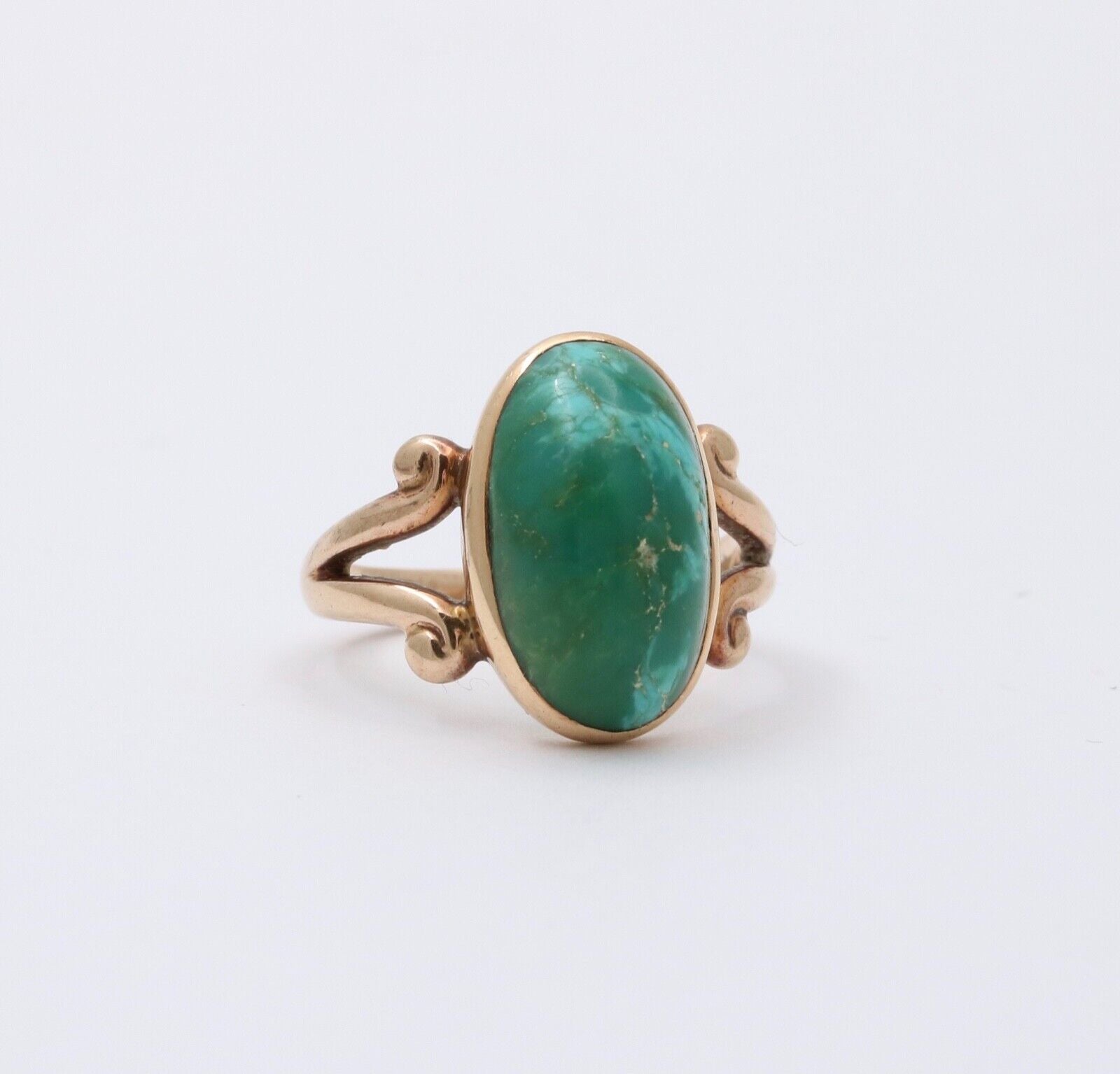 Antique Victorian 14K Yellow Gold Turquoise Ring
