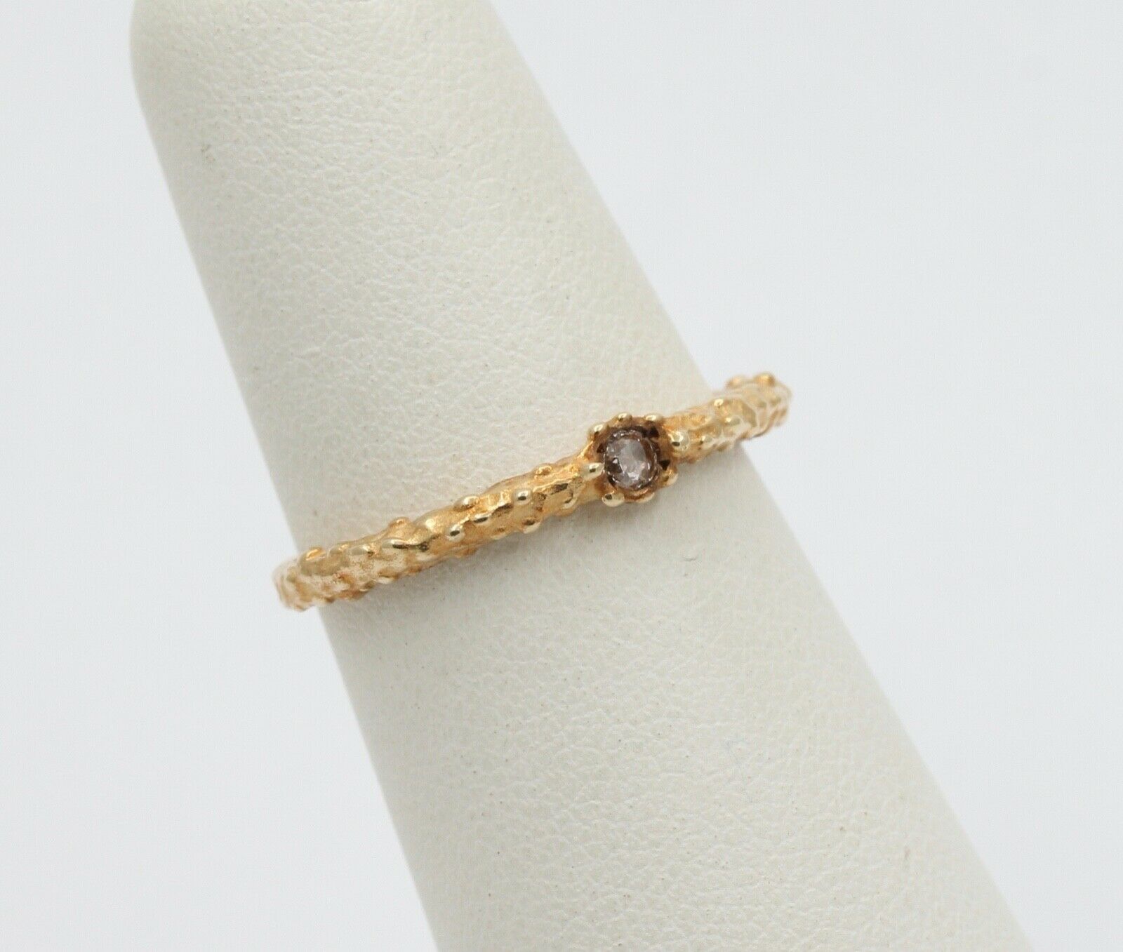 Vintage Rustic 14K Rose Cut Diamond Promise Ring