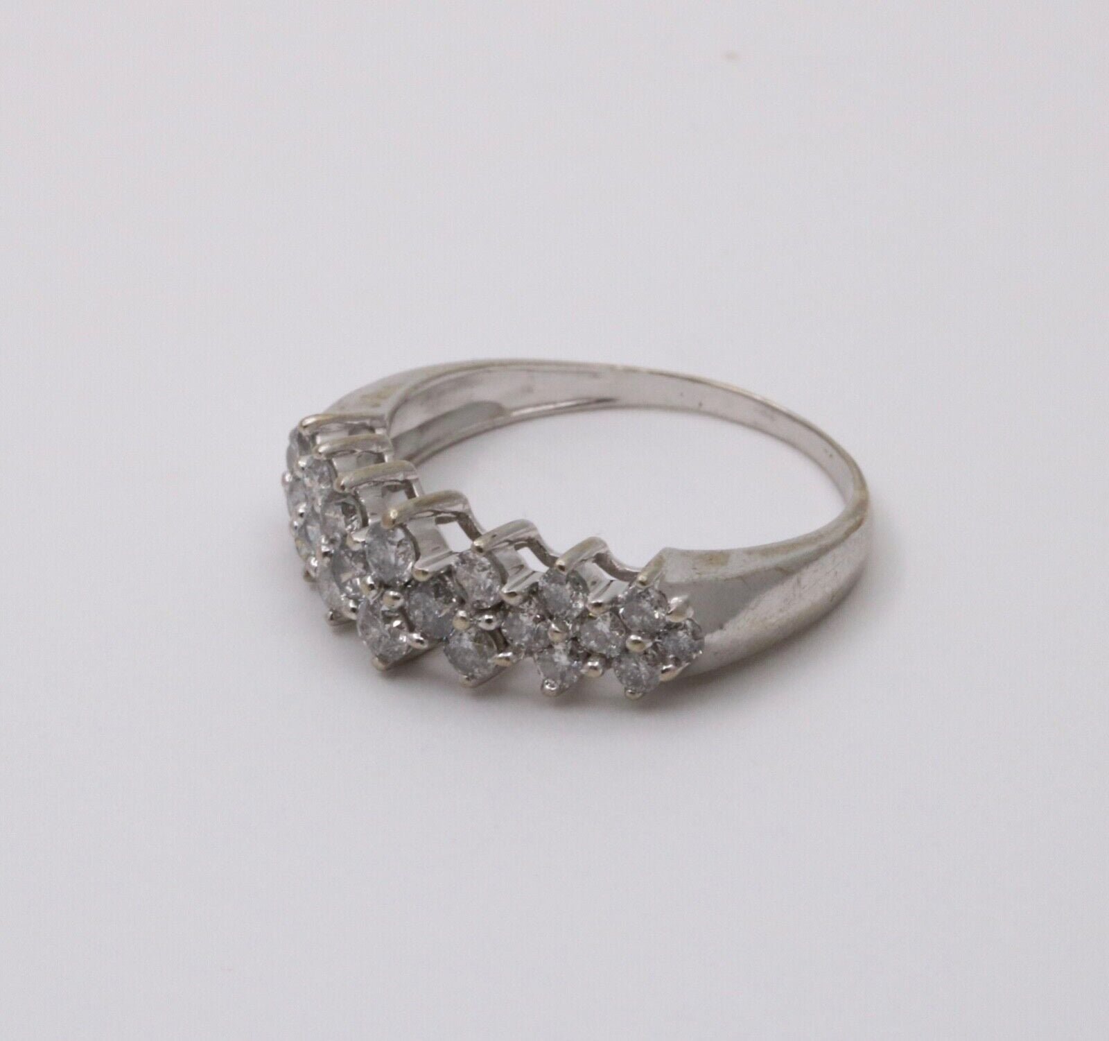 Vintage Diamonds 14K White Gold Wedding Band