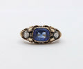 Victorian 18K Yellow Gold Sapphire Diamond Ring