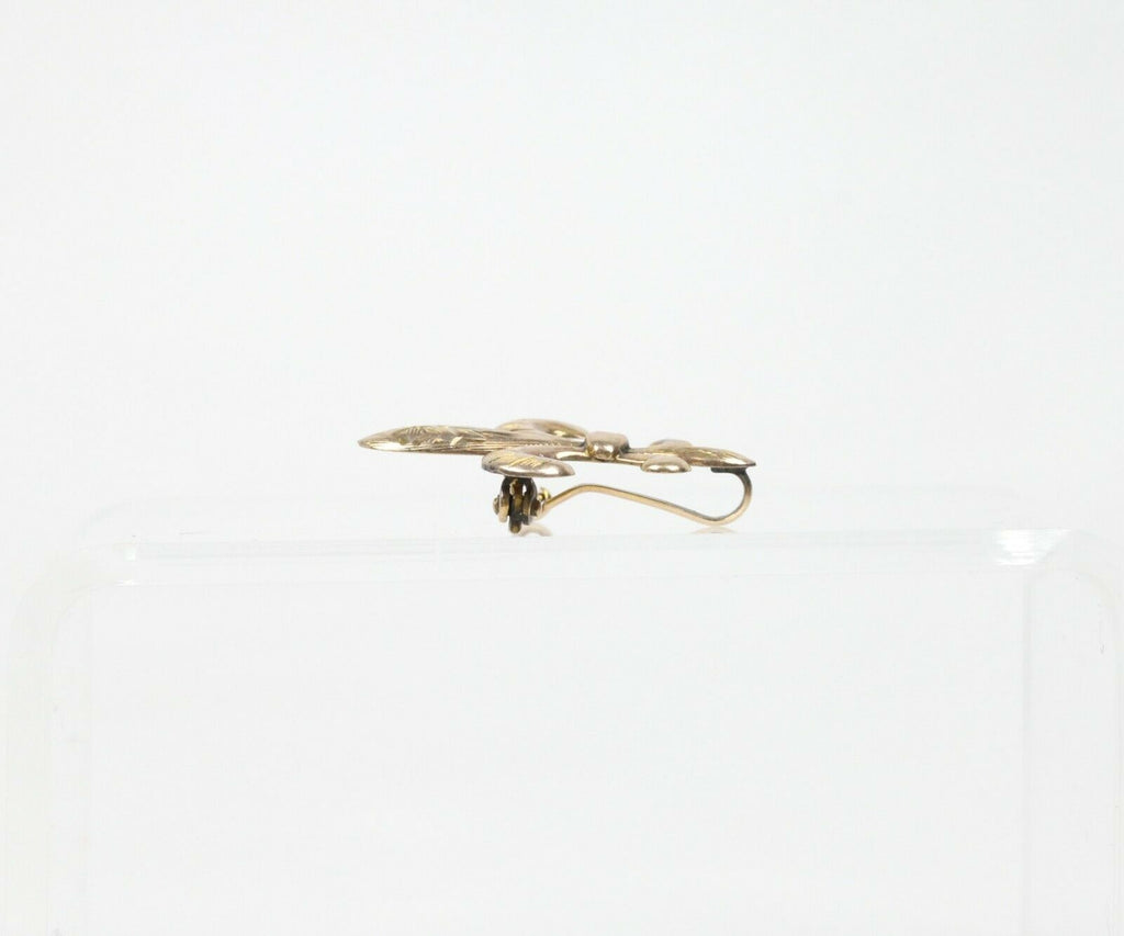 Victorian 12K Fleur De Lis Brooch
