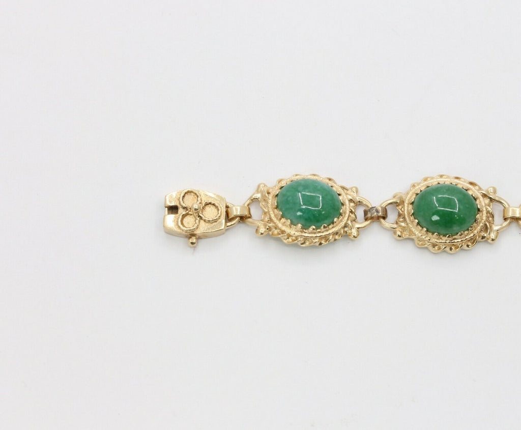Beautiful Vintage Aventurine 14K Yellow Gold Bracelet